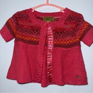 Vintage GUESS Brand Kids Button Down, Knit Cardigan in Pink, Size 0-3 Months